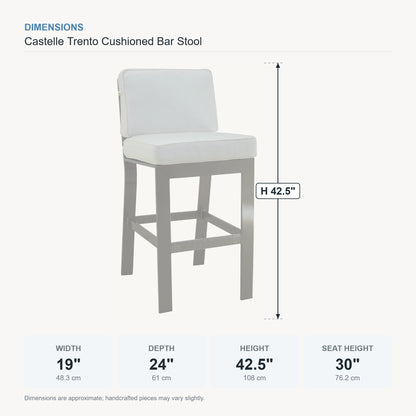 Castelle Trento Cushioned Bar Stool dimensions