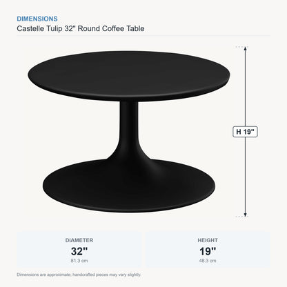 Castelle Tulip 32" Round Coffee Table dimensions