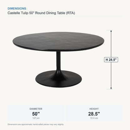 Castelle Tulip 50" Round Dining Table (RTA) dimensions