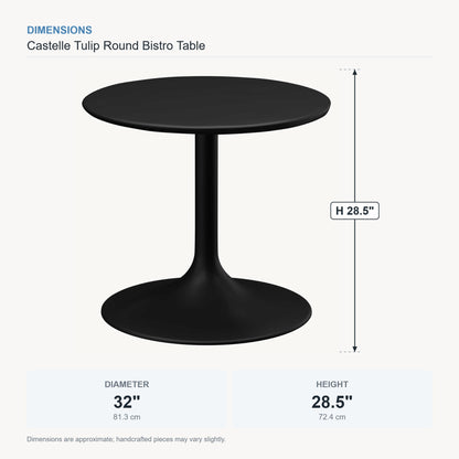 Castelle Tulip Round Bistro Table dimensions
