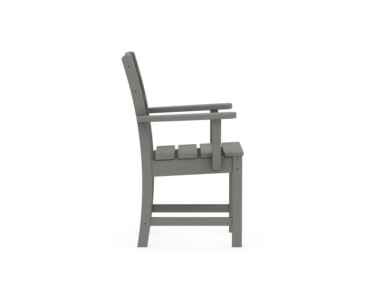 Alternate view of the POLYWOOD Lakeside Dining Arm Chair in Slate Grey