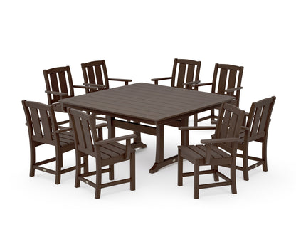 POLYWOOD Mission 9-Piece Square Dining Set with Trestle Legs in Kona
