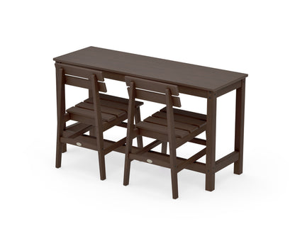 POLYWOOD Modern Studio Plaza Chair 3-Piece Balcony Set in Kona