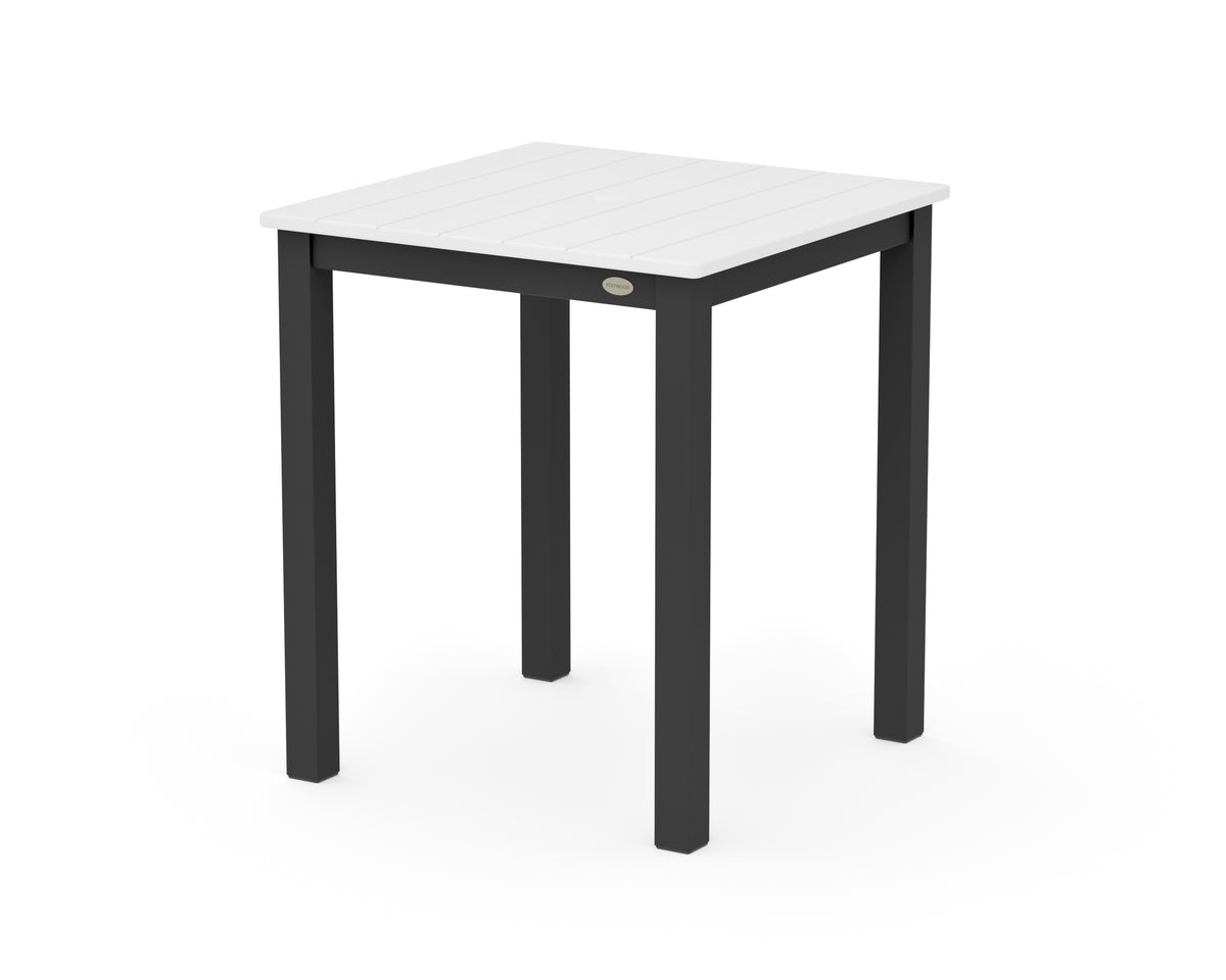 POLYWOOD Main Street 26 x 26 Dining Table in Black / White