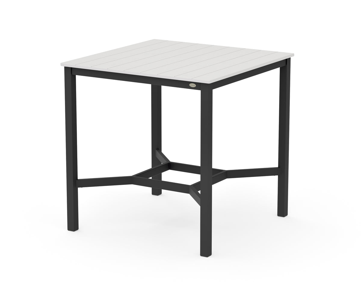 POLYWOOD Main Street 42 x 42 Bar Table in Black / Vintage White