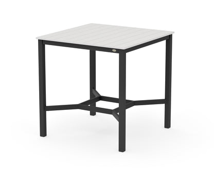 POLYWOOD Main Street 42 x 42 Bar Table in Black / Vintage White