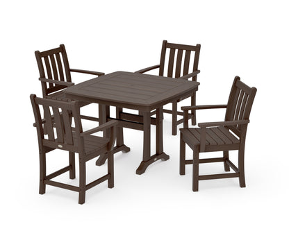 POLYWOOD Traditional Garden 5-Piece Dining Set with Trestle Legs - 37" Table in Kona
