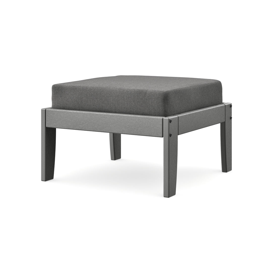 POLYWOOD Modular Ottoman - Classic in Slate Grey / Ash Charcoal