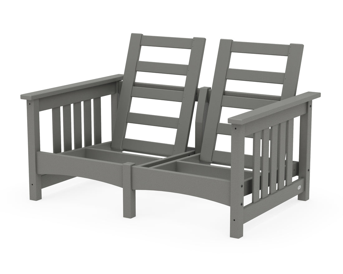 POLYWOOD Club Mission Loveseat Frame in Slate Grey