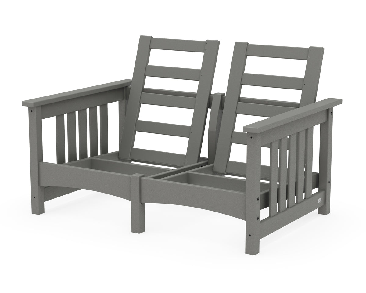 POLYWOOD Club Mission Loveseat Frame in Slate Grey