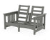 POLYWOOD Club Mission Loveseat Frame in Slate Grey
