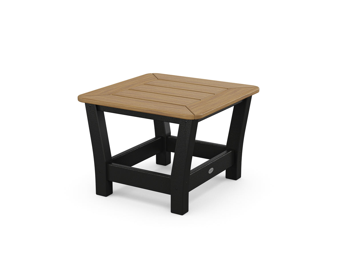 POLYWOOD Harbour Slat End Table in Black / Natural