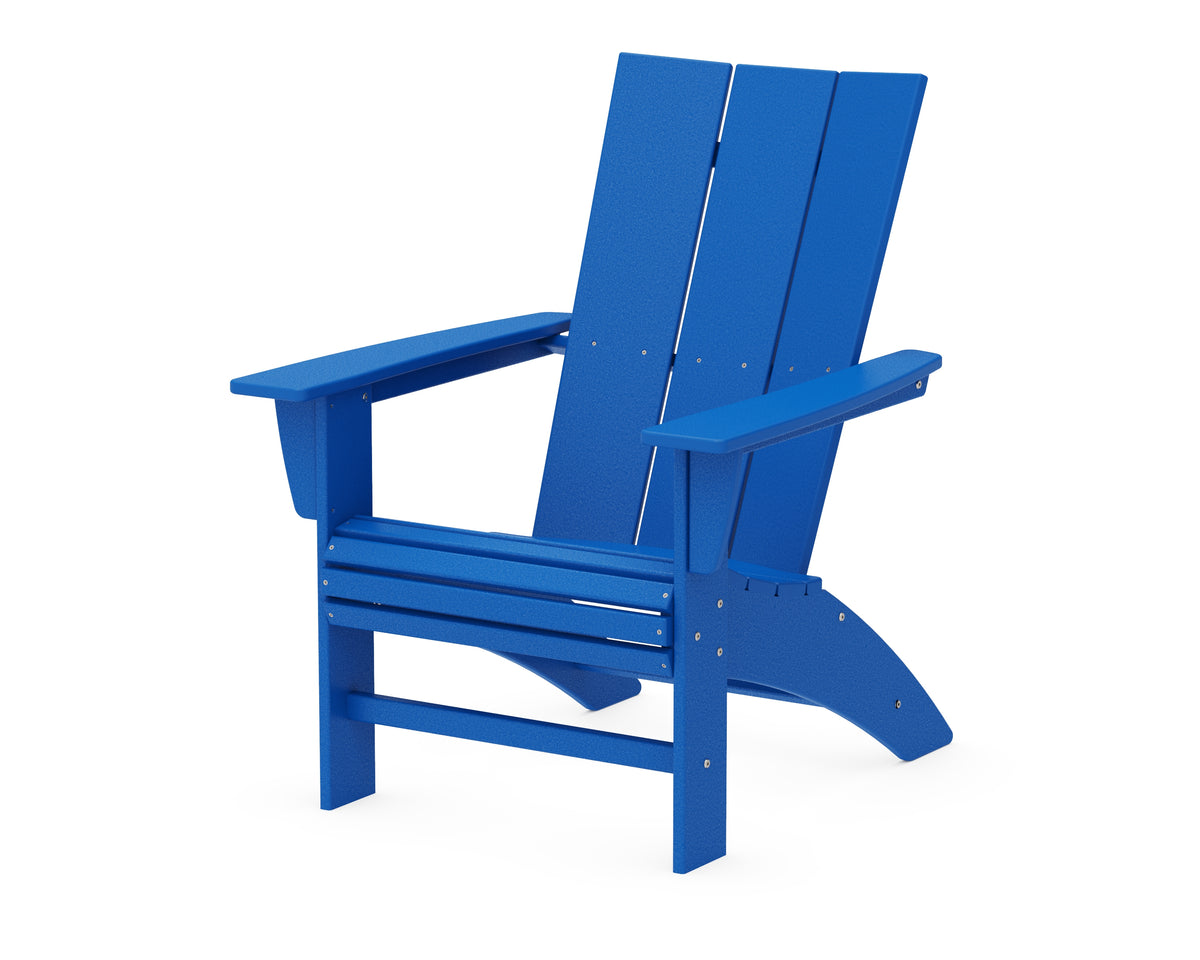 POLYWOOD Modern Curveback Adirondack Chair in Pacific Blue