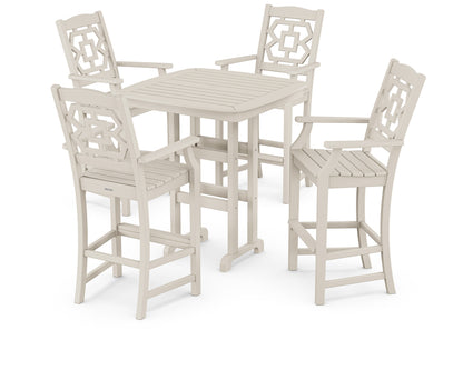 POLYWOOD Chinoiserie 5-Piece Bar Set in Sand