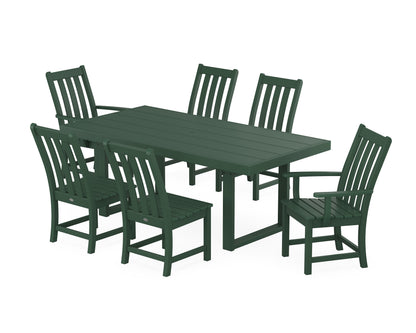 POLYWOOD Vineyard 7-Piece Dining Set - 39" x 78" Table in Green