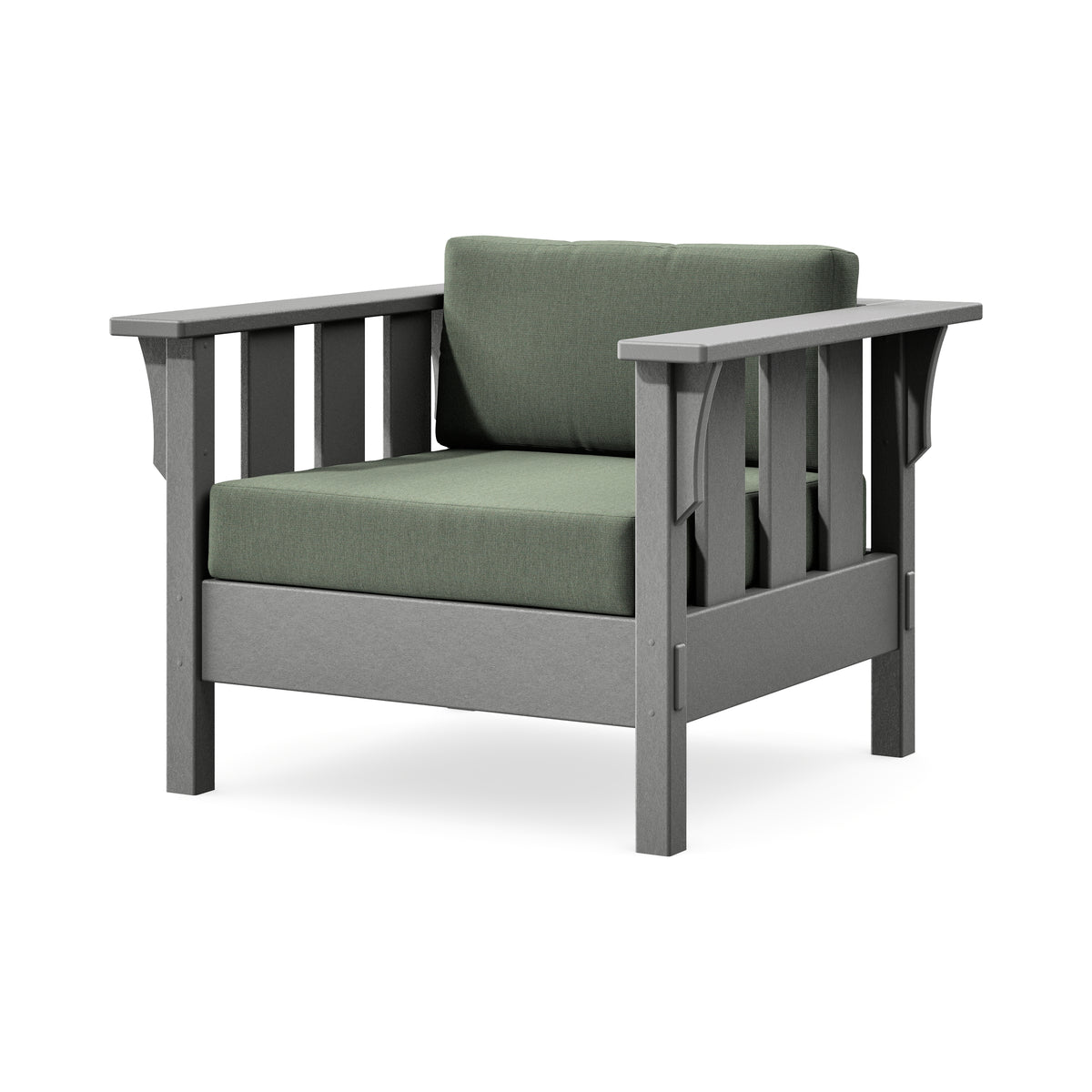 POLYWOOD Acadia Deep Seating Chair in Slate Grey / Cast Sage