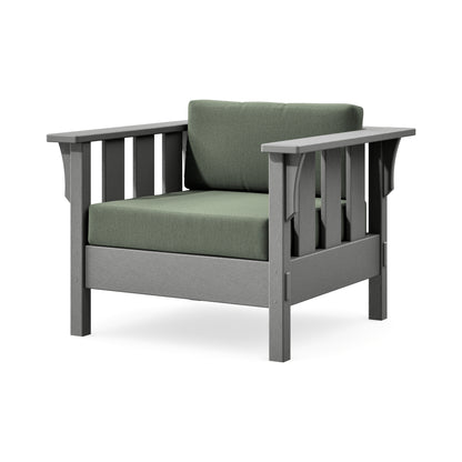 POLYWOOD Acadia Deep Seating Chair in Slate Grey / Cast Sage