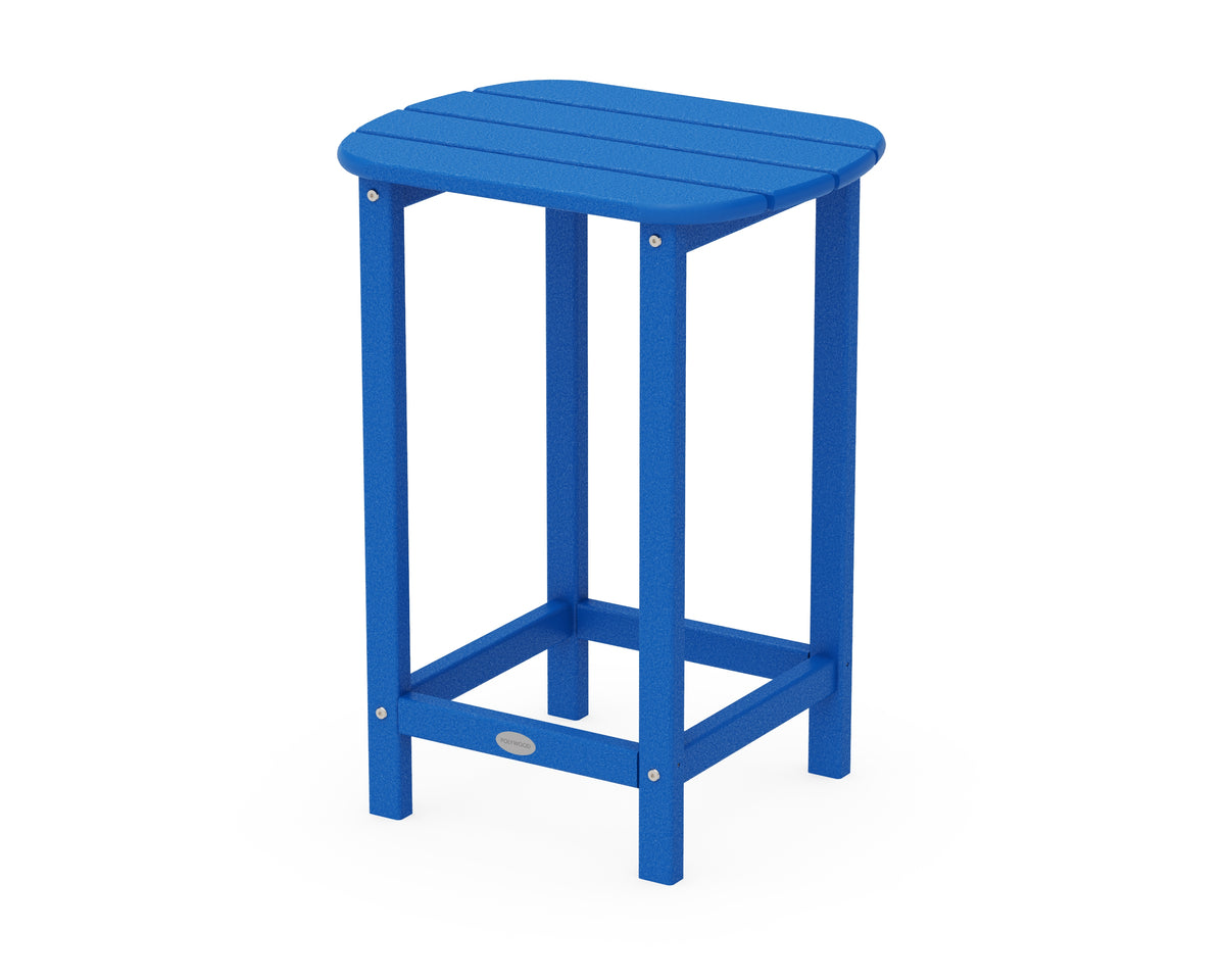 POLYWOOD South Beach 26" Counter Side Table in Pacific Blue