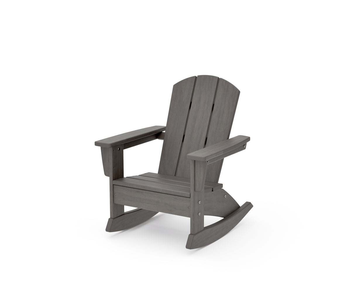 POLYWOOD Kids Nautical Adirondack Rocking Chair in Driftwood