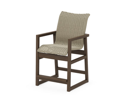 POLYWOOD EDGE Woven Counter Arm Chair in Kona / Dune Grass