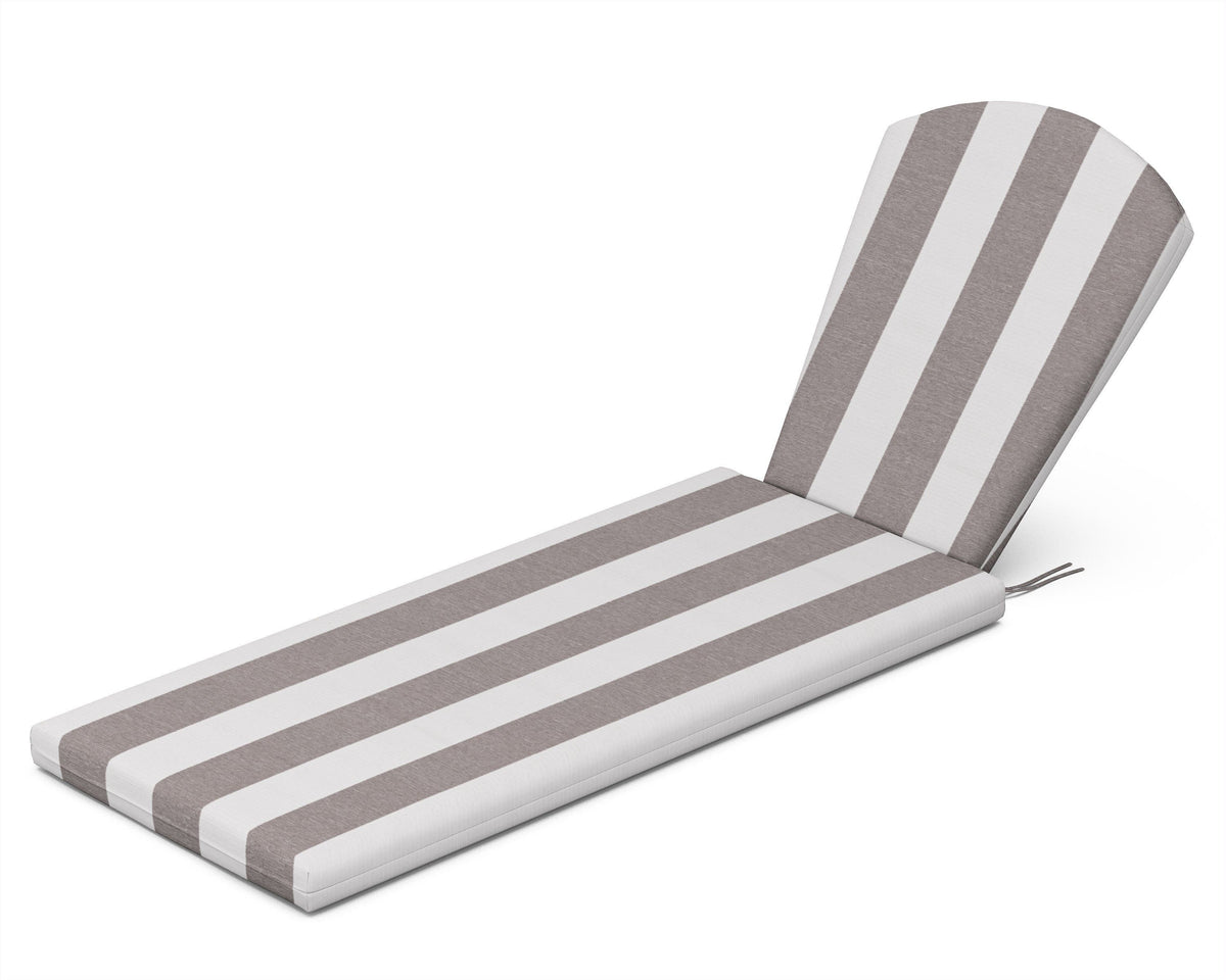 POLYWOOD Chaise Cushion in Cabana Stripe Grey Mist