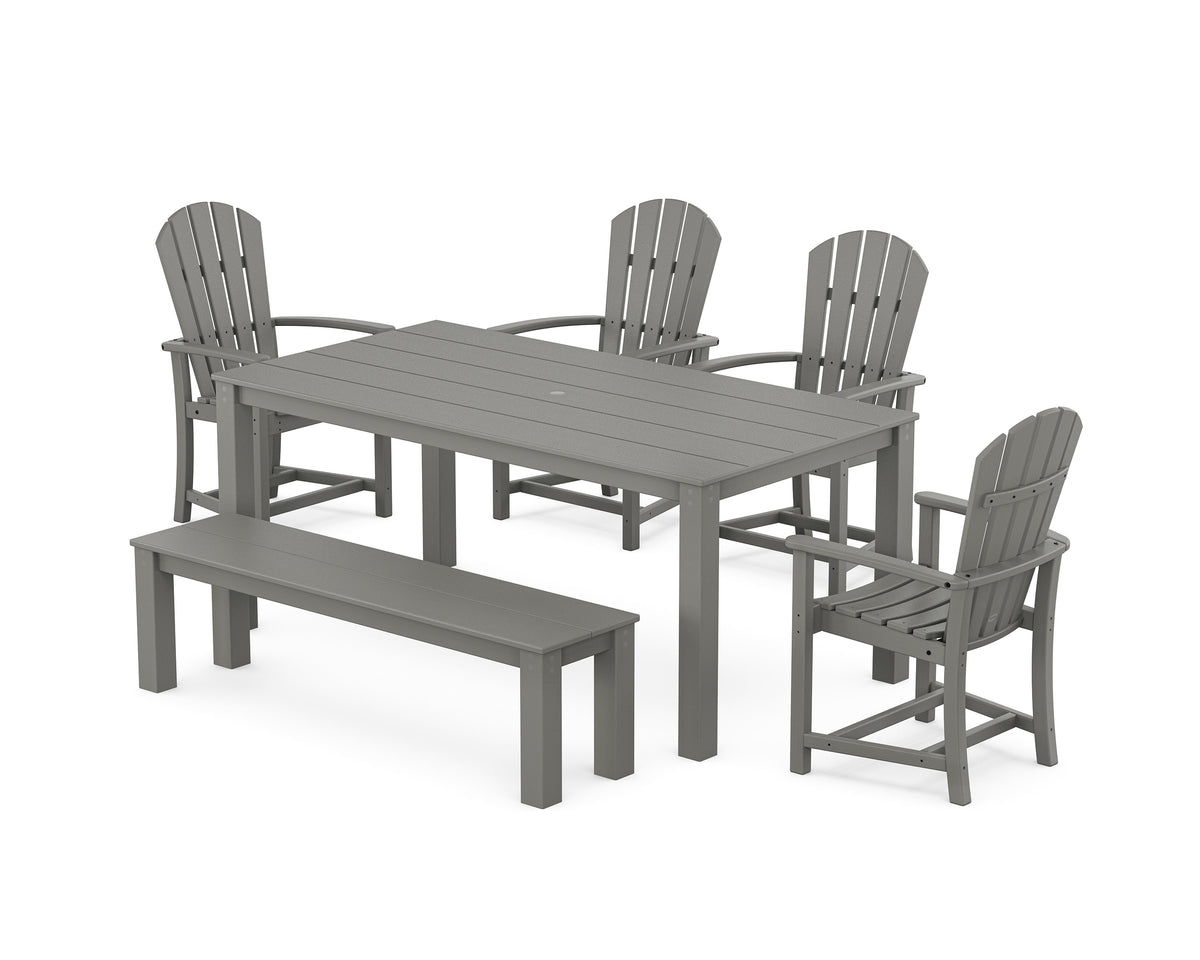 POLYWOOD Palm Coast 6-Piece Parsons Dining Set with Bench in Slate Grey