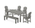 POLYWOOD Palm Coast 6-Piece Parsons Dining Set with Bench in Slate Grey