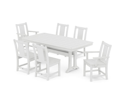 POLYWOOD Prairie 7-Piece Dining Set with Trestle Legs in White