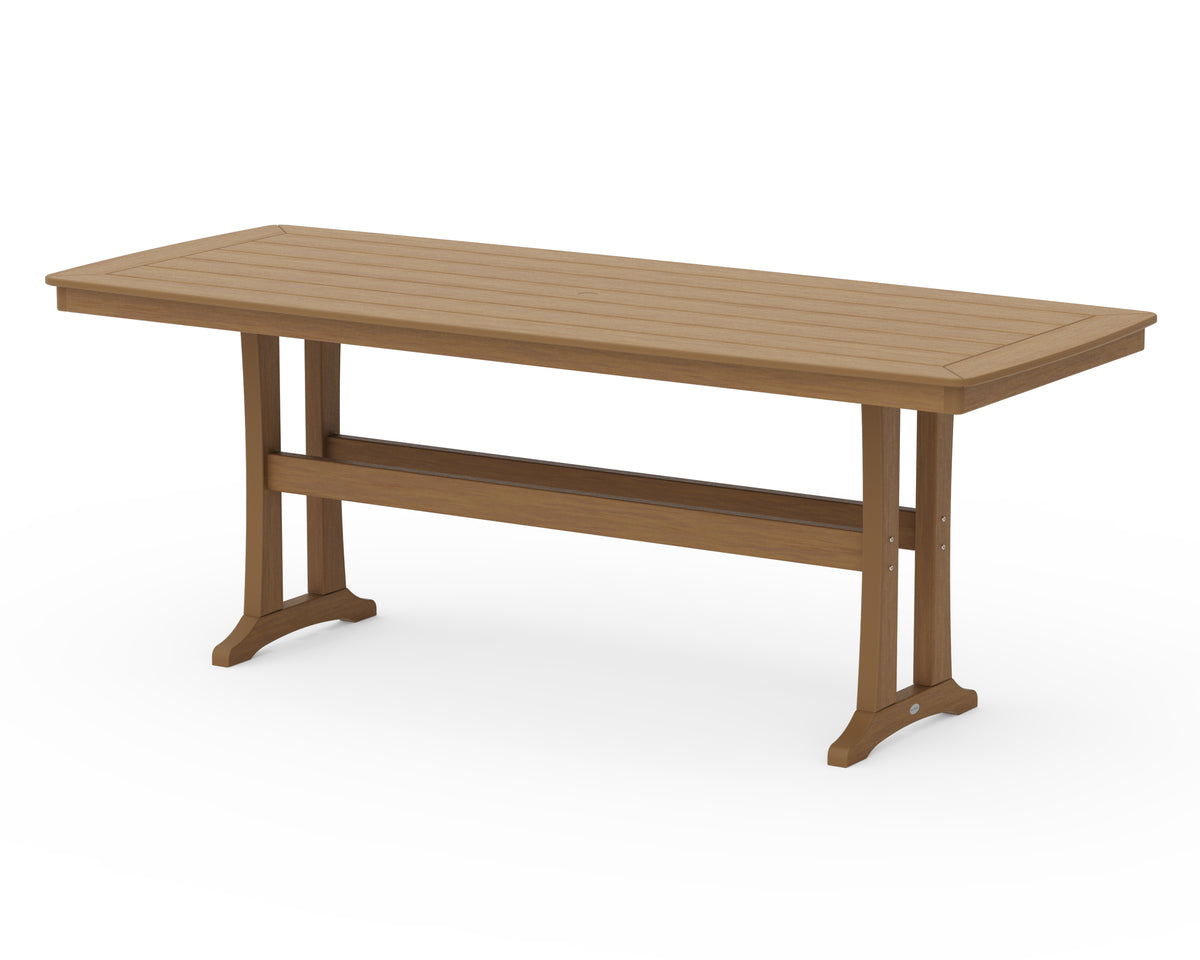 POLYWOOD Nautical Trestle 39" x 97" Counter Table in Natural