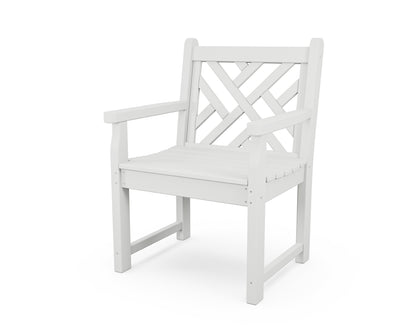 POLYWOOD Chippendale Garden Arm Chair in White