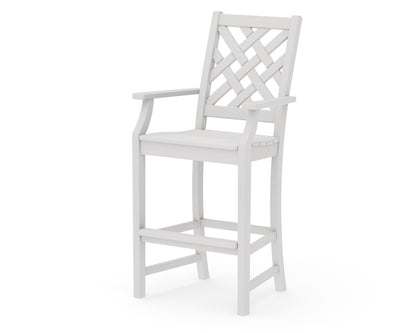 POLYWOOD Wovendale Bar Arm Chair in Vintage White