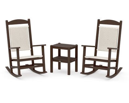 POLYWOOD Presidential Woven Rocker 3-Piece Set in Kona / White Loom