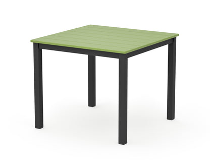 POLYWOOD Main Street 36" x 36" Dining Table in Black / Lime