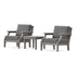 POLYWOOD PW Designer Series Estate 3-Piece Lounge Chair Set in Driftwood / Ash Charcoal