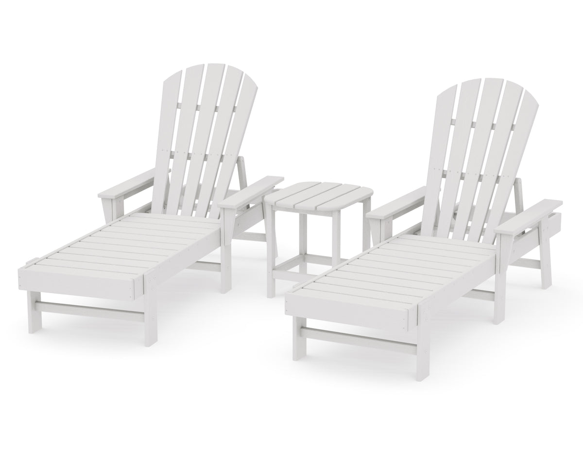 POLYWOOD South Beach Chaise 3-Piece Set in Vintage White