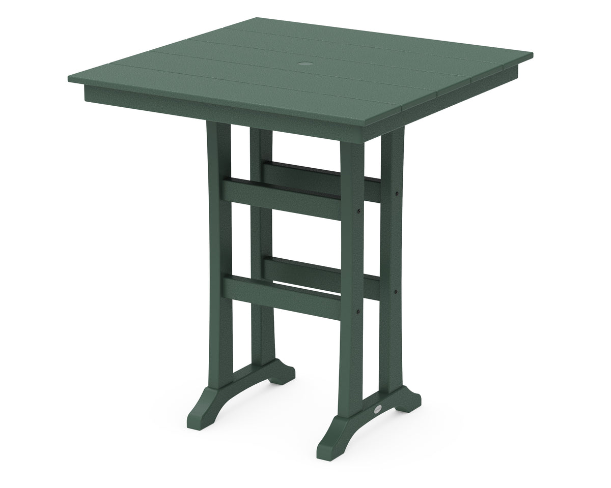 POLYWOOD Farmhouse Trestle 37" Bar Table in Green