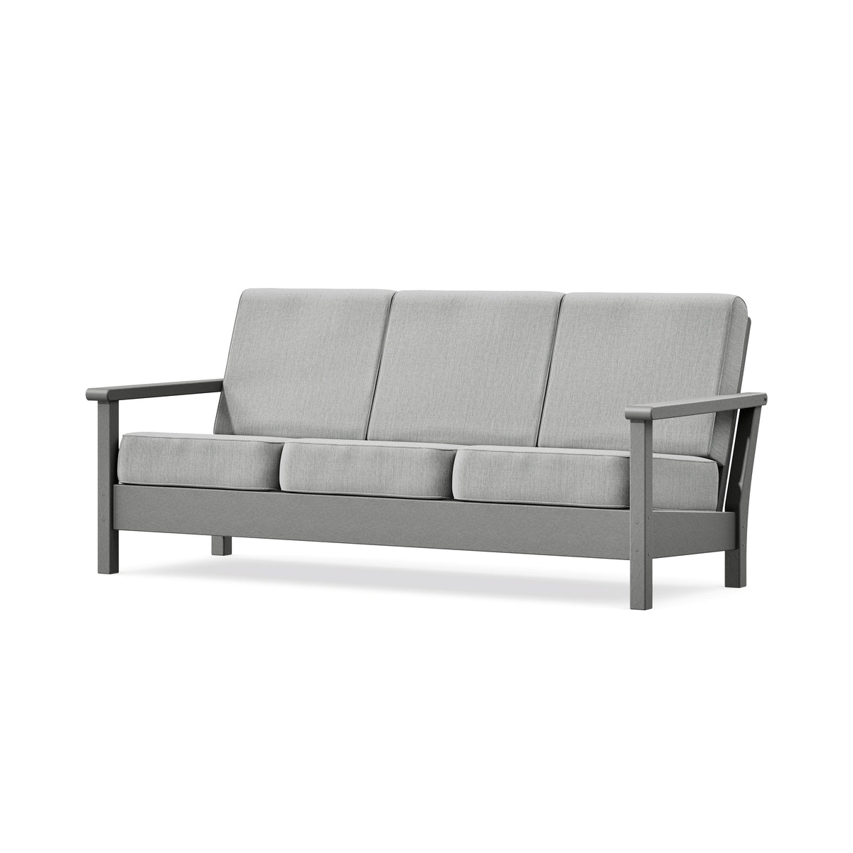 POLYWOOD Harbour Deep Seating Sofa in Slate Grey / Granite