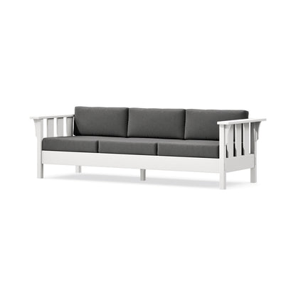 POLYWOOD Acadia Deep Seating Sofa in White / Ash Charcoal