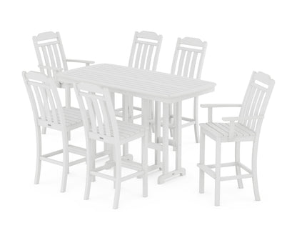 POLYWOOD Cottage 7-Piece Bar Set in White