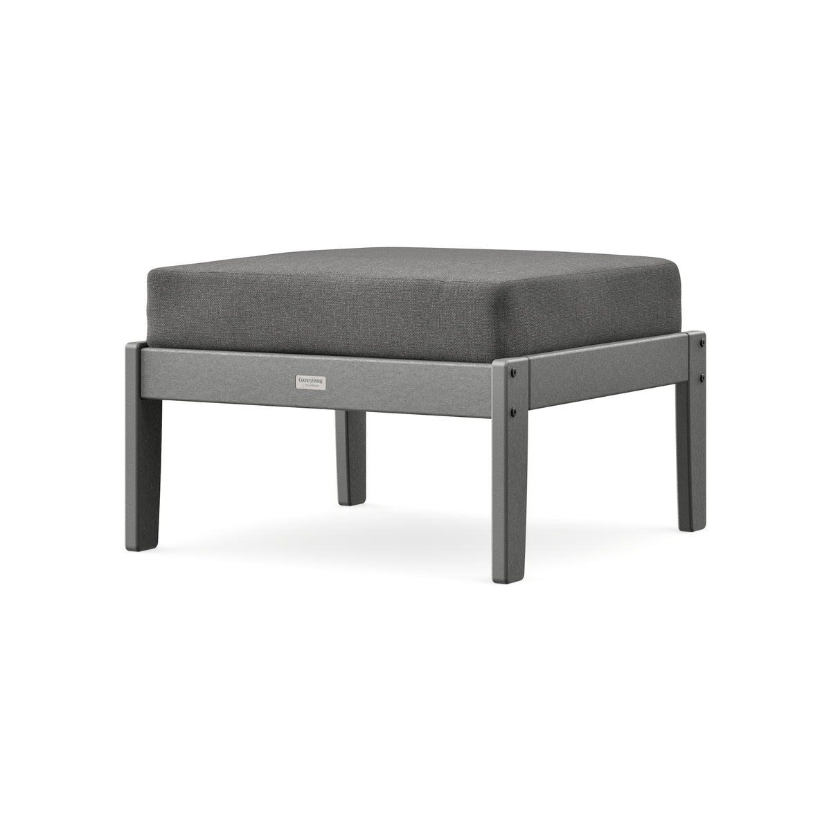 POLYWOOD Cottage Deep Seating Ottoman in Slate Grey / Ash Charcoal