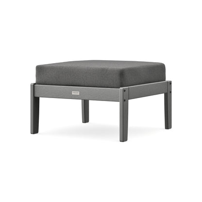 POLYWOOD Cottage Deep Seating Ottoman in Slate Grey / Ash Charcoal