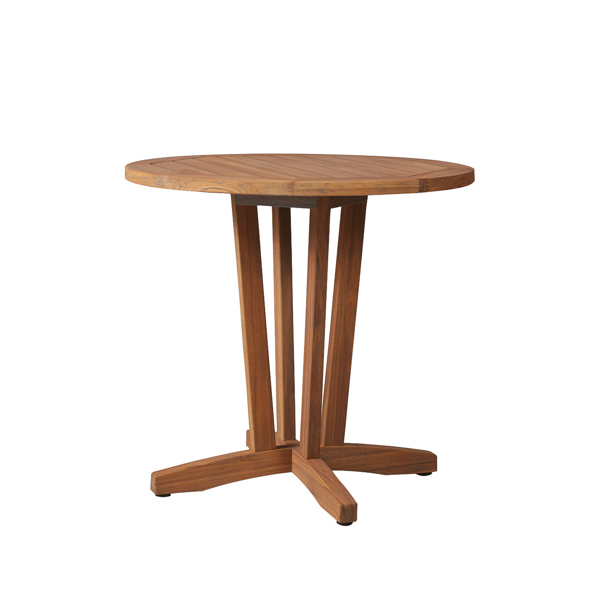 Lloyd Flanders Teak 30" Round Bistro Table, lifestyle photo 1
