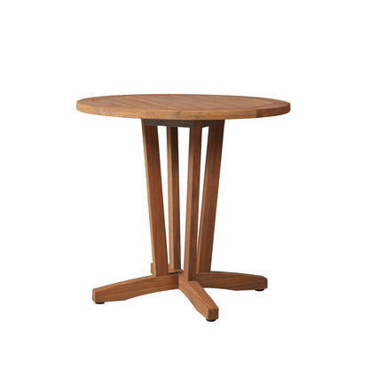 Lloyd Flanders Teak 30" Round Bistro Table, lifestyle photo 1