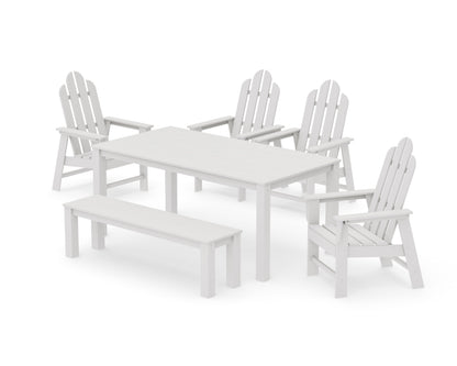POLYWOOD Long Island 6-Piece Parsons Dining Set with Bench in Vintage White