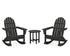 POLYWOOD Vineyard 3-Piece Adirondack Rocking Chair Set with 18" Round Table in Black