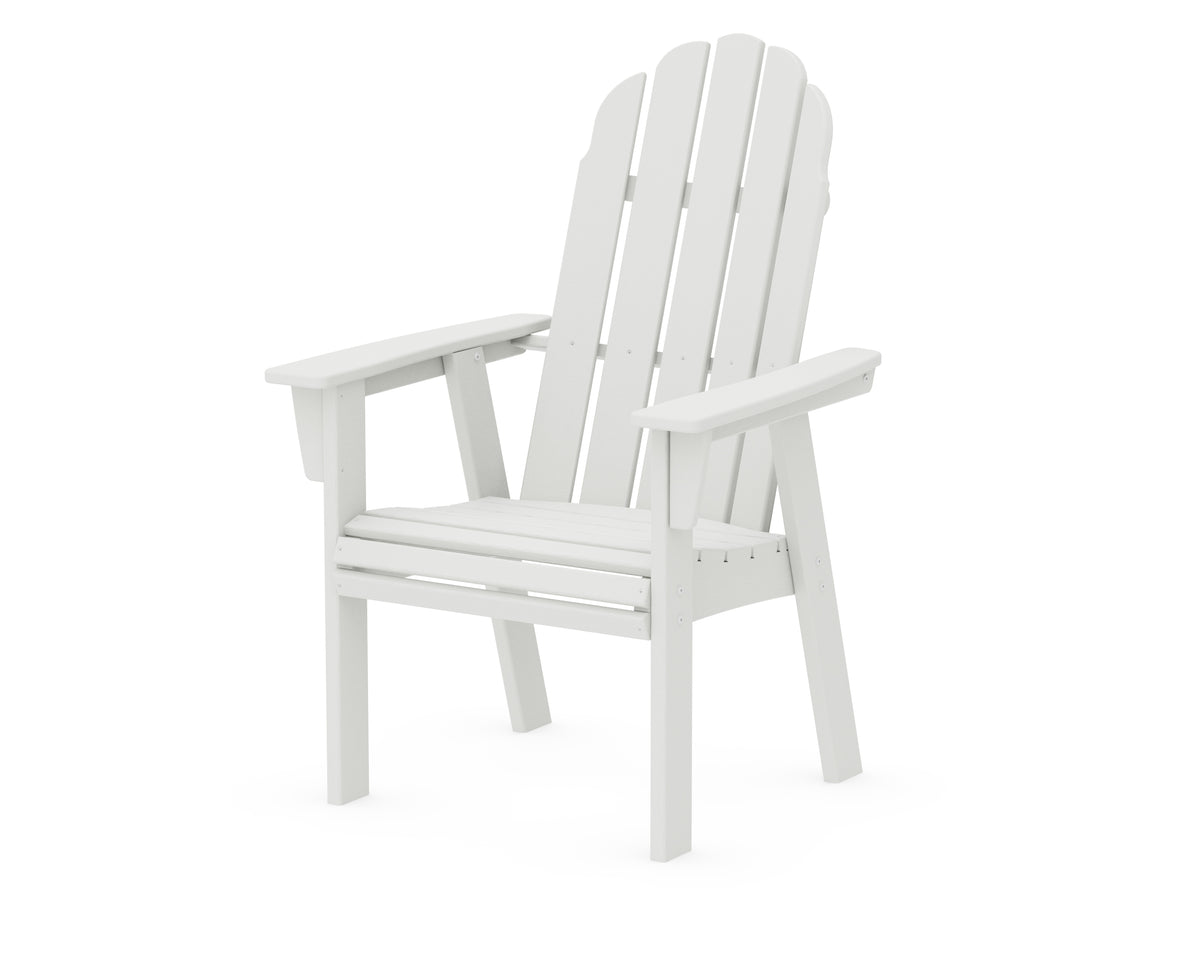POLYWOOD Vineyard Curveback Adirondack Dining Chair in Vintage White