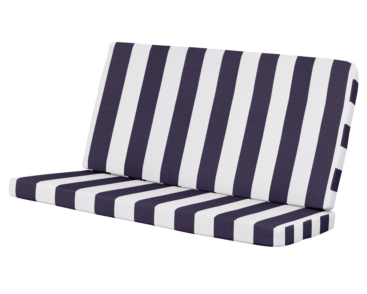 POLYWOOD Modern Loveseat Cushion in Cabana Stripe Navy
