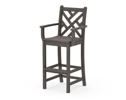 POLYWOOD Chippendale Bar Arm Chair in Driftwood