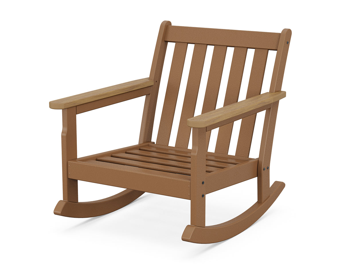 POLYWOOD Vineyard Deep Seating Rocking Chair Frame in Teak / Natural