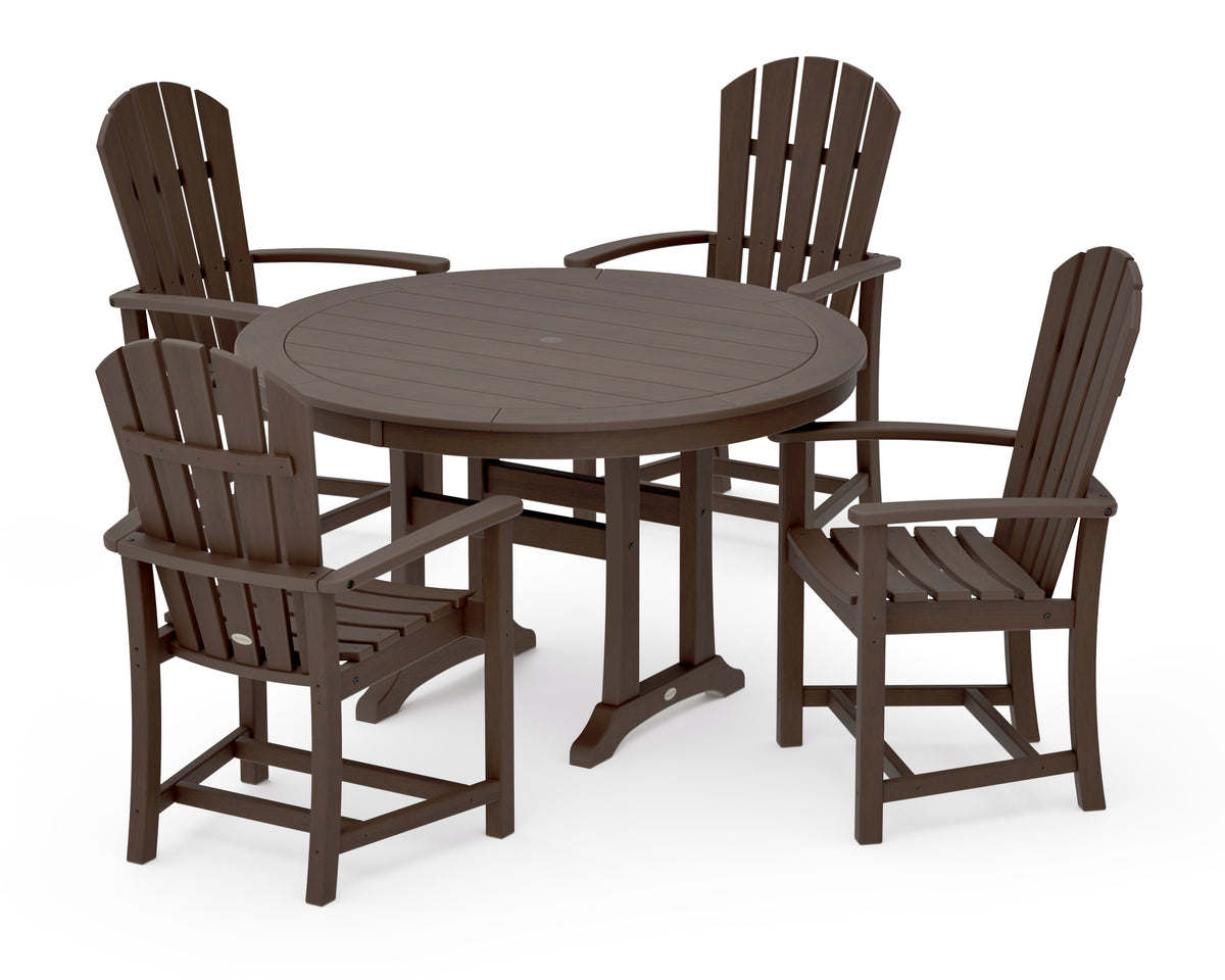 POLYWOOD Palm Coast 5-Piece Round Dining Set in Kona